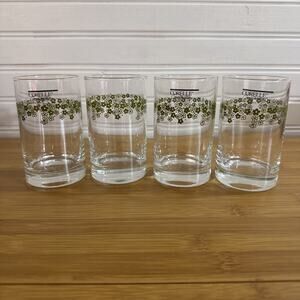 4 Vintage Corelle Crazy Daisy 6 Oz Juice Glasses Spring Blossom
